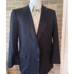 Hickey Freeman Loro Piana Black 100% Cashmere Blazer Sport Coat  Mens Tag 42